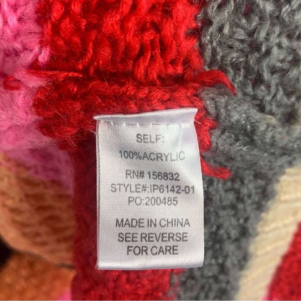 Talulah Colorful Stripe Chunky Knit Cardigan Balloon Sleeve - Picture 10 of 10